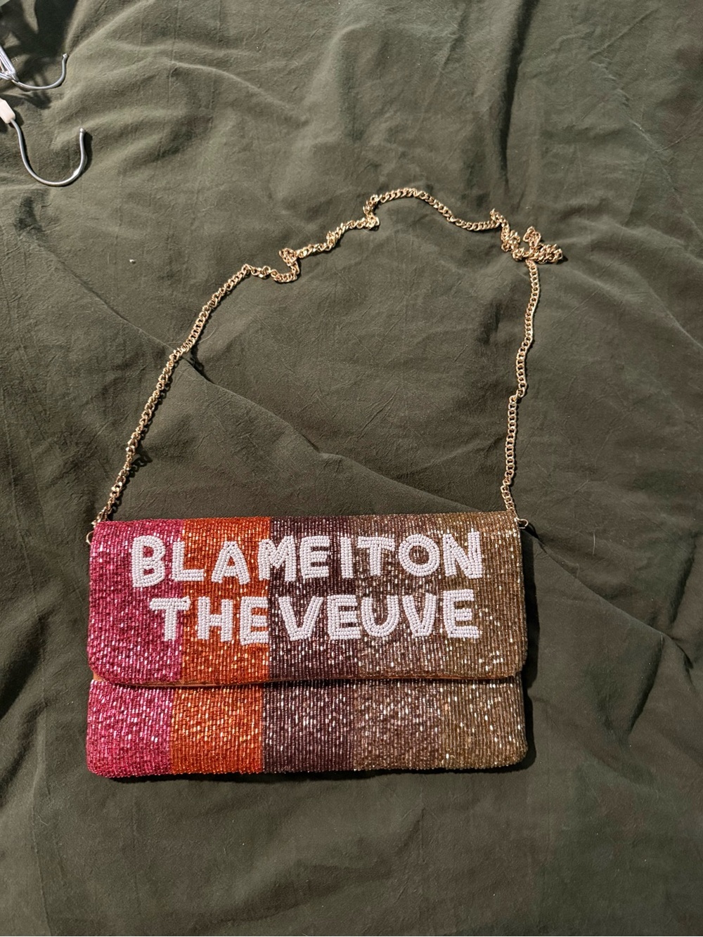Beaded Blame It On The Veuve Crossbody Bag